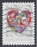 #5036 (49c Forever) Quilled Paper Heart 2016 Used