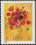 #3898 37c Love Flower Bouquet Booklet Single 2005 Mint NH