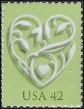 #4271 42c Wedding Hearts Booklet Single 2008 Mint NH