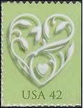 #4271 42c Wedding Hearts Booklet Single 2008 Mint NH