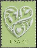 #4271 42c Wedding Hearts Booklet Single 2008 Mint NH