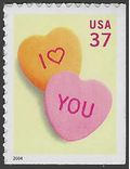 #3833 37c Candy Hearts Booklet Single 2004 Mint NH