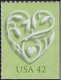 #4271 42c Wedding Hearts Booklet Single 2008 Mint NH