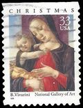 #3355 33c Madonna and Child Booklet Single 1999 Used