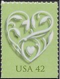 #4271 42c Wedding Hearts Booklet Single 2008 Mint NH