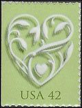 #4271 42c Wedding Hearts Booklet Single 2008 Mint NH