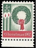 #1205 4c Christmas Wreath and Candles 1962 Mint NH