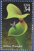 #3529 34c Carnivorous Plants Yellow Trumpet 2001 Mint NH