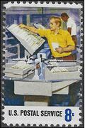 #1493 8c Postal Service Employees Mail Canceling 1973 Mint NH