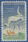 #1098 3c Wildlife Conservation Whooping Cranes 1957 Used