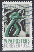 #5187 (49c Forever) WPA Posters Work with Care 2017 Used