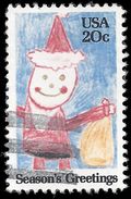 #2108 20c Santa Claus Season's Greetings 1984 Used