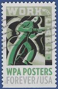 #5187 (49c Forever) WPA Posters Work with Care 2017 Used