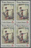 #1470 8c American Folklore Tom Sawyer Block/4 1972 Mint NH