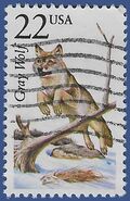 #2322 22c North American Wildlife Grey Wolf 1987 Used