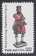 #2240 22c Woodcarved Figurines Highlander Figure 1986 Mint NH
