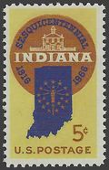 #1308 5c 150th Anniversary Indiana Statehood 1966 Mint NH