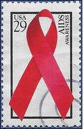 #2806 29c Aids Awareness 1993 Used Wrinkle