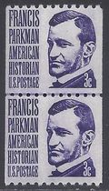 #1297 3c Francis Parkman Coil Line Pair 1975 Mint NH