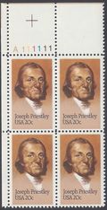 #2038 20c Joseph Priestley PB/4 1983 Mint NH