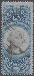 Scott R112 25c US Internal Revenue - Documentary 1871 Used