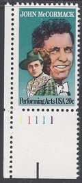 #2090 20c Performing Arts John McCormack P# 1984 Mint NH