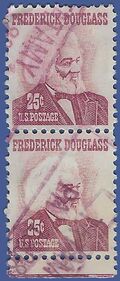 #1290a 25c Prominent Americans Frederick Douglass 1973 Used Attached Pair