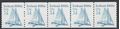 #2134 14c Iceboat 1880s PNC Strip of 5 #2 1985 Mint NH