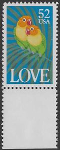 #2537 52c Two Parrots & Love 1991 Mint NH