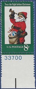 #1472 8c Christmas Santa Claus P# 1972 Mint NH