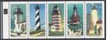 #2470-2474 25c Lighthouses Booklet Pane/5 Never Folded P#4 1990 Mint NH