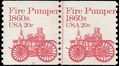 #1908 20c Fire Pumper 1860s Line Pair w/Plate #11 1981 Mint NH