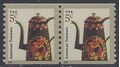 #3612 5c American Design Toleware Coffeepot Coil Pair 2002 Mint NH
