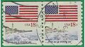 #1891 18c Flag and Anthem Coil Pair 1981 Used