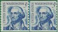#1304 5c George Washington Coil Line Pair Shiny Gum 1966 Mint NH