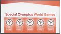 #4986 (49c Forever) Special Olympics World Games Header Strip of 5 2015 Mint NH