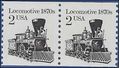 #2226 2c Locomotive 1870s Coil Pair 1987 Mint NH