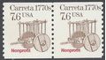 #2255 7.6c Carreta 1770s Nonprofit Coil Pair 1988 Mint NH