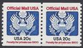 Scott O135 20c Official Mail Coil Pair P#1 1983 Mint NH