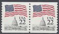 #2115 22c Flag over Capitol Coil Pair 1985 Mint NH