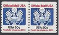 Scott O135 20c Official Mail Coil Pair P#1 1983 Mint NH