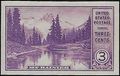 # 758 3c National Parks Mt Rainier and Mirror Lake Imperf. 1935 Mint NH NGAI