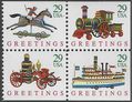 #2715-2718 29c Christmas Greetings Booklet Pane of 4 1992 Mint NH