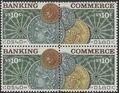 #1577-1578 10c Banking and Commerce Block/4 1975 Mint NH