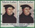 #2065 20c Martin Luther 1983 Used Attached Pair