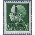 Italy Italian Social Republic # 1 1944 Mint NH
