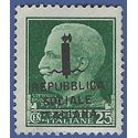 Italy Italian Social Republic # 1 1944 Mint NH Crease