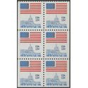 #1623 13c Flag Over Capital Booklet Block/6 11x10.5 1977 Mint NH