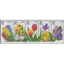 #2760-2764 29c Garden Flowers Booklet Pane of 5 1993 Mint NH