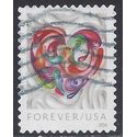 #5036 (49c Forever) Quilled Paper Heart 2016 Used
